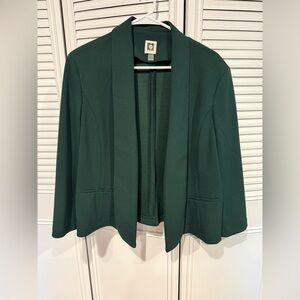 Anne Klein Green Blazer Relaxed Fit Modern Silhouette